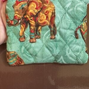 Mandala Elephants on Turquoise/Blue ~ Handmade  Coin Purse ~